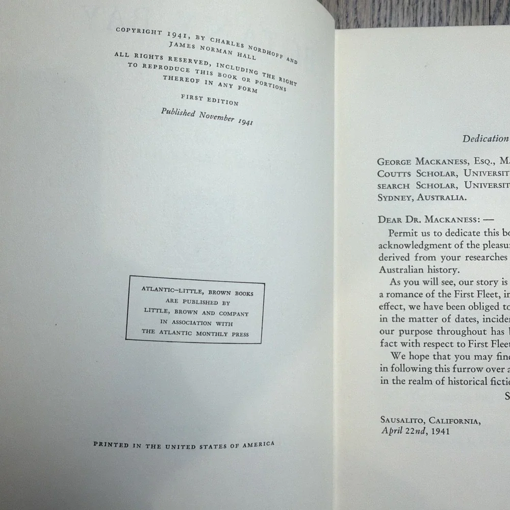 BOTANY BAY - Charles Nordhoff James Norman Hall-- 1st ed 1st ptg 1941